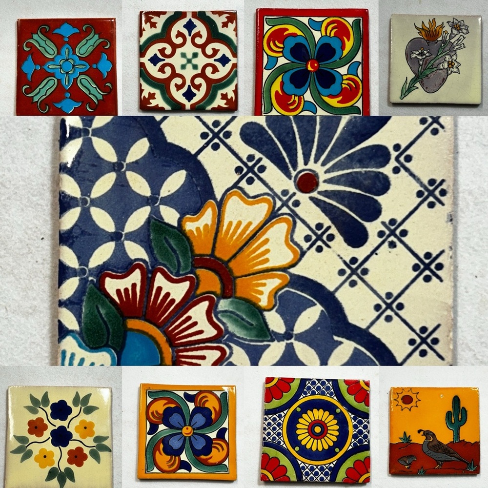 Talavera Tile Coaster Set of FOUR - Multicolor